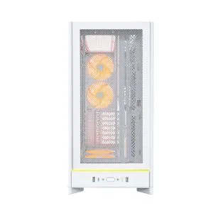 Montech Case ATX - HS01 PRO (W) - 5 x 120 mm ARGB Fans, USB-C, White