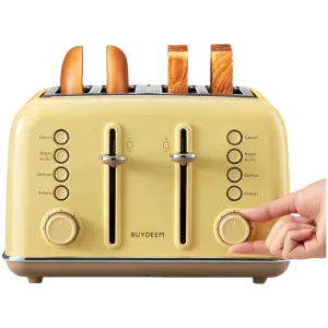 BUYDEEM 4 Slice Toaster, model DT640E, color Mellow Yellow, EU