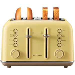 BUYDEEM 4 Slice Toaster, model DT640E, color Mellow Yellow, EU