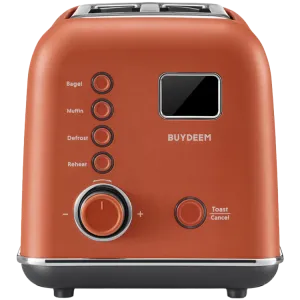 BUYDEEM 2 Slice Automatic Metal Toaster, model DT730E, color Koi Red, EU