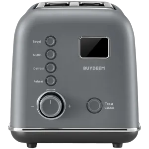 BUYDEEM 2 Slice Automatic Metal Toaster, model DT730E, color Ink Grey, EU