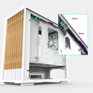 Zalman Case mATX - P10 NAMU WHITE - Wood, USB-C