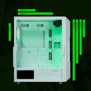 Zalman кутия Case ATX - i3 NEO ARGB White - Mesh, aRGB, Tempered Glass