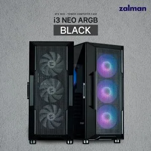 Zalman кутия Case ATX - i3 NEO ARGB Black - Mesh, aRGB, Tempered Glass