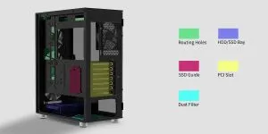 Zalman кутия Case ATX - i3 NEO ARGB Black - Mesh, aRGB, Tempered Glass