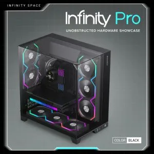 Gamemax Case ATX - Infinity Pro Black - 5 x 120 mm Addressable RGB fans