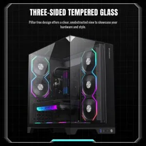 Gamemax Case ATX - Infinity Pro Black - 5 x 120 mm Addressable RGB fans