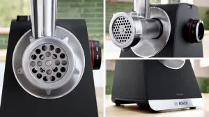 Месомелачка Bosch MFWS650B, SER6, Meat mincer - MultiPower 2100 W, Planetary gearbox, 3,5 kg/min, kebbe attachment, sausage attachment, fruit press attachment, reverse function, Black