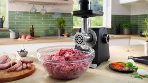 Месомелачка Bosch MFWS650B, SER6, Meat mincer - MultiPower 2100 W, Planetary gearbox, 3,5 kg/min, kebbe attachment, sausage attachment, fruit press attachment, reverse function, Black
