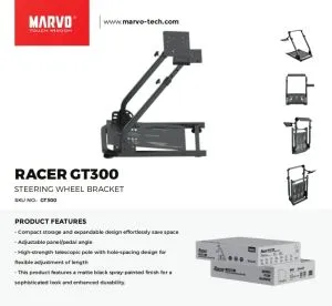 Marvo сгъваема стойка за волан и педали Foldable Racing Simulator Stand - MARVO-GT300