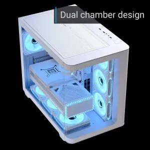 AeroCool Case ATX - P500C-G-WT-v1 - 4 x 120 mm Infinity Mirror A-RGB