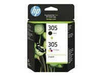 Cartuș de cerneală consumabil HP 305, pachet de 2, tricolor/negru, original
