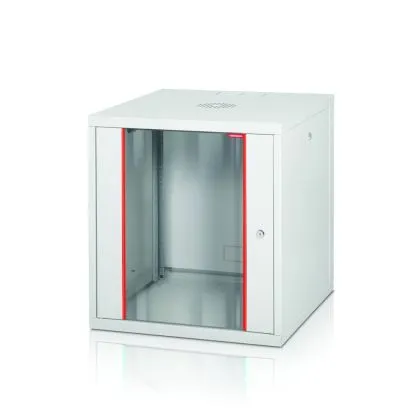 Dulap de comunicații Formrack 19" Raft montat pe perete 7U 555/560mm, părți laterale detașabile de blocare, înălțime: 371 mm, capacitate de încărcare: 100 kg., ușă din sticlă securizată, șine față și spate de 19"