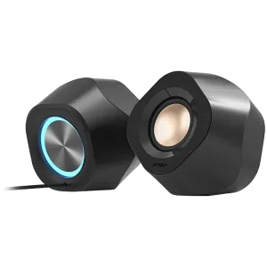 Difuzoare pentru jocuri multimedia F&D V720 2.0, 8W (4Wx2), difuzoare 2x2.25'', BT 5.0/AUX/USB/LED multicolor/Design de control prin cablu/Design cu unghi mic de elevație/Negru
