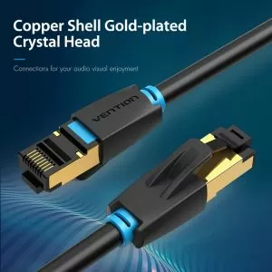 Vention Кабел LAN SFTP Cat.8 Patch Cable - 1.5M Black 40Gbps - IKABG