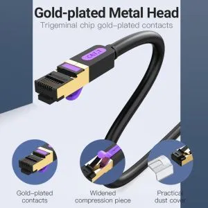 Vention LAN SSTP Cat.7 Patch Cable - 2M Black 10Gbps - ICDBH