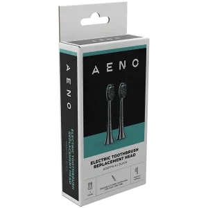 AENO Replacement toothbrush heads, Black, Dupont bristles, 2pcs in set (for ADB0004/ADB0006 and ADB0003/ADB0005)