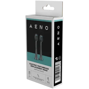 AENO Replacement toothbrush heads, Black, Dupont bristles, 2pcs in set (for ADB0004/ADB0006 and ADB0003/ADB0005)