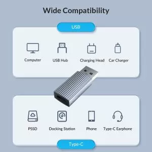 Orico Адаптер Adapter USB3.1 to Type-C (female) - AH-AC10-GY