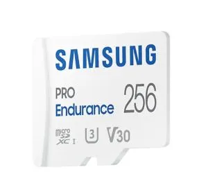 Memory Samsung 256 GB micro SD PRO Endurance, Adapter, Class10, Waterproof, Magnet-proof, Temperature-proof, X-ray-proof, Read 100 MB/s - Write 40 MB/s