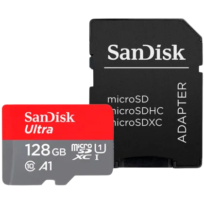 SanDisk Ultra microSDXC 128GB + SD Adapter 140MB/s A1 Class 10 UHS-I