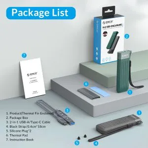 Orico Storage - Case - M.2 NVMe M-key 10 Gbps Dark Green - MM2C3-G2-GR