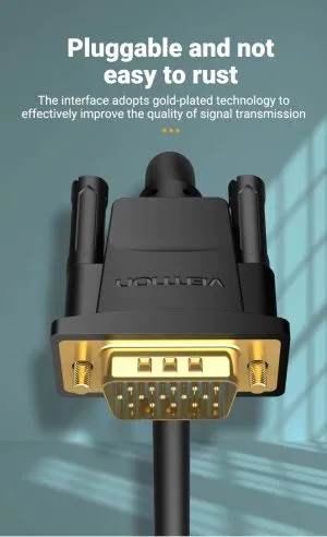 Cablu cablu monitor Vention VGA HD15 M / M 2,0 m placat cu aur, 2 ferite - DAEBH