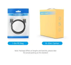 Cablu cablu monitor Vention VGA HD15 M / M 2,0 m placat cu aur, 2 ferite - DAEBH