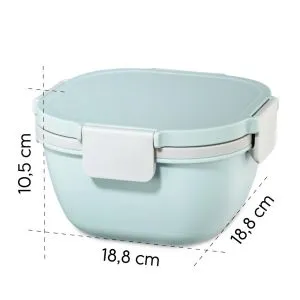 Cutie de mancare Xavax To Go, 3 compartimente, ustensile, dressing, albastru pastel