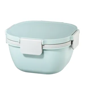 Cutie de mancare Xavax To Go, 3 compartimente, ustensile, dressing, albastru pastel