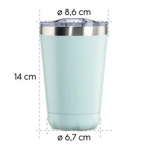 Xavax Thermal Mug, 270 ml, Insulated Mug To Go with Drinks Opening, pastel blue