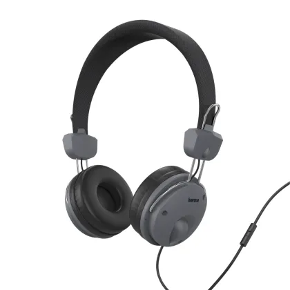 Căști HAMA cu microfon „Fun4Phone”, căști stereo on-ear, negru