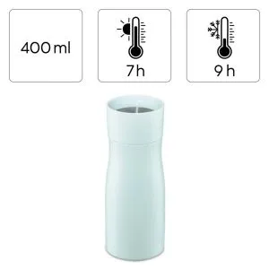Cana Thermos Xavax To Go, 400 ml, izolata, gaura pentru bautura, albastru pastel
