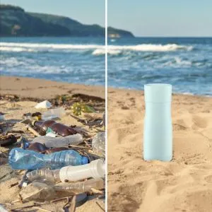 Cana Thermos Xavax To Go, 400 ml, izolata, gaura pentru bautura, albastru pastel