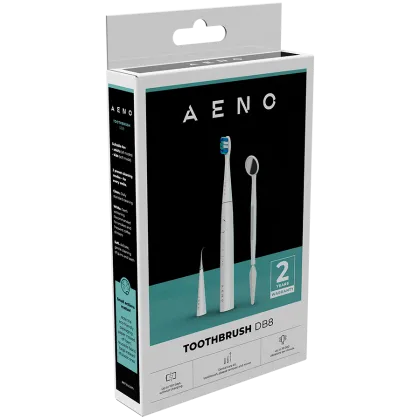 AENO Sonic Electric toothbrush, DB8: White, 3modes, 3 brush heads + 1 cleaning tool, 1 mirror,  30000rpm, 100 days without charging, IPX7