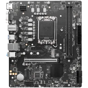 MSI PRO H610M-E DDR4, Micro-ATX, Socket 1700, Dual Channel DDR4 3200(OC)MHz, 1x PCIe x16 slots, 1x M.2 slots, 1x HDMI, 1 x VGA, 2x USB 3.2 Gen 1, 4x USB 2.0 , 3Y