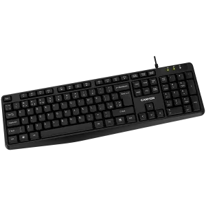 CANYON Kablolu Klavye, 104 tuş, USB2.0, Siyah, kablo uzunluğu 1,5 m, 443*145*24 mm, 0,37 kg, Bulgarca