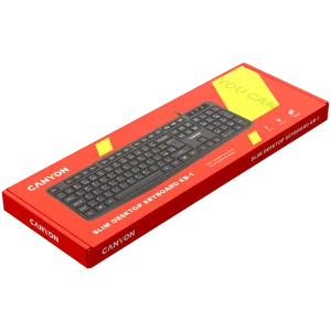 CANYON Kablolu Klavye, 104 tuş, USB2.0, Siyah, kablo uzunluğu 1,5 m, 443*145*24 mm, 0,37 kg, Bulgarca