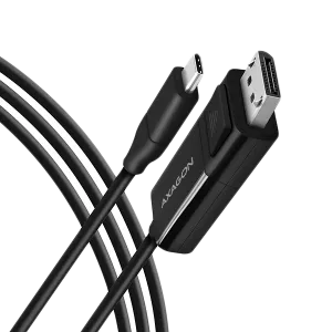 Active USB-C -> Cablu DisplayPort - adaptor AXAGON RVC-DPC pentru conectarea unui monitor/TV/proiector DisplayPort la un notebook sau telefon mobil folosind conector USB tip C.