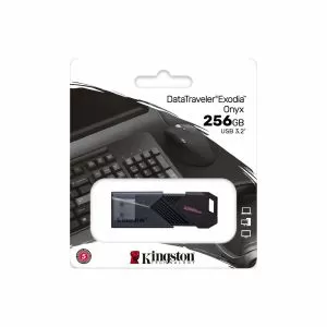 Stick de memorie USB KINGSTON DataTraveler Exodia Onyx, 256 GB, USB 3.2 Gen 1, negru