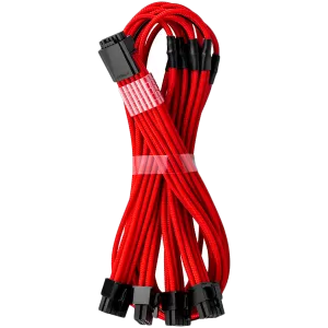 CableMod E-Series Pro ModMesh Sleeved 12VHPWR PCI-e Cable for Super Flower Leadex Platinum / Platinum SE / Titanium / V Gold Pro / V Platinum Pro, EVGA G7 / G6 / G5 / G3 / G2 / P2 / T2 (Red, Nvidia 4000 series, 16-pin to Quad 8-pin, 60cm)