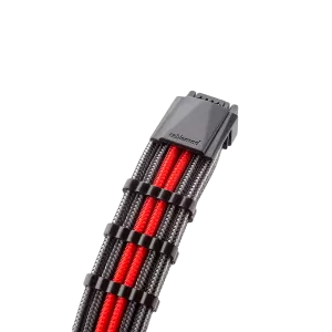CableMod E-Series Pro ModMesh Sleeved 12VHPWR PCI-e Cable for Super Flower Leadex Platinum / Platinum SE / Titanium / V Gold Pro / V Platinum Pro, EVGA G7 / G6 / G5 / G3 / G2 / P2 / T2 (Carbon + Red, Nvidia 4000 series, 16-pin to Dual 8-pin, 600mm)