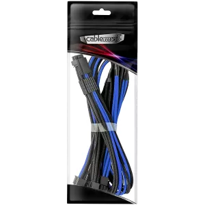 CableMod E-Series Pro ModMesh Sleeved 12VHPWR PCI-e Cable for Super Flower Leadex Platinum / Platinum SE / Titanium / V Gold Pro / V Platinum Pro, EVGA G7 / G6 / G5 / G3 / G2 / P2 / T2 (Black + Blue, Nvidia 4000 series, 16-pin to Quad 8-pin, 60cm)