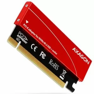 AXAGON PCEM2-S PCI-E 3.0 16x - M.2 SSD NVMe, 80 mm'ye kadar SSD, düşük profil, soğutucu