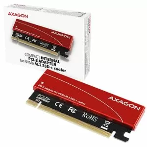 AXAGON PCEM2-S PCI-E 3.0 16x - M.2 SSD NVMe, 80 mm'ye kadar SSD, düşük profil, soğutucu