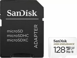 Memory card SANDISK MAX Endurance micro SDXC UHD, SD Adapter, 128GB, Class 10