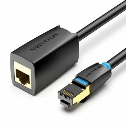 Cablu prelungitor Vention Cat.8 SSTP Cablu prelungitor patch 0,5M Negru 40Gbps - IKBD