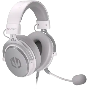Endorfy Viro Plus USB Onyx White Gaming Headset, 53mm Driver, Memory Foam, USB 7.1 Sound Card, Detachable Microphone, Extra Earpads, 3.5mm Audio Jack, 2 Year Warranty