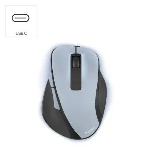 Mouse optic wireless HAMA MW-500 Recharge, albastru deschis, 6 butoane, 800/1200/1600 dpi, silentios