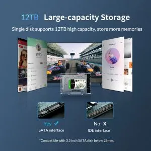Orico Storage - Case - 3.5 inch USB3.0 transparent, Vertical - 3159U3